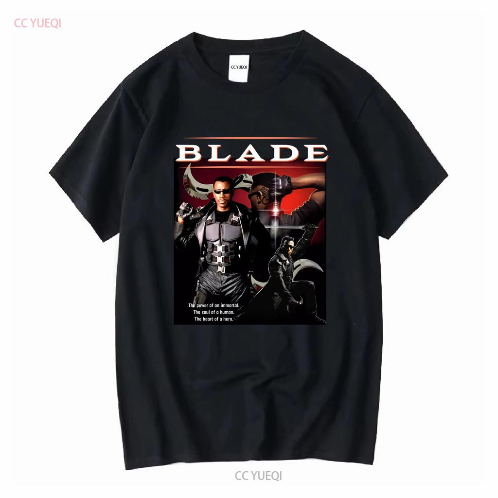 Blade Wesley Snipes Vampire Horror Movie T Shirt Vintage Washed Stylish Unisex Fashion Slightly Streetwear Graphic