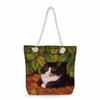 Flower Cat Print Thick Rope Single-shoulder Beach Bag 7262