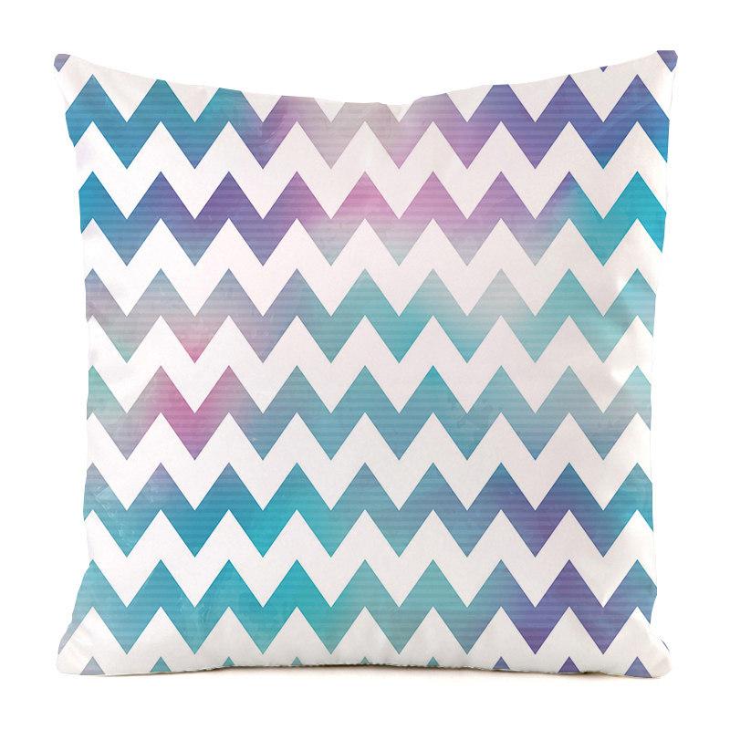 Nordic Geometric Colored Waves Digital Printing Short Plush Pillow Covers for Car Sofa Office Cushion Cover Home Goods