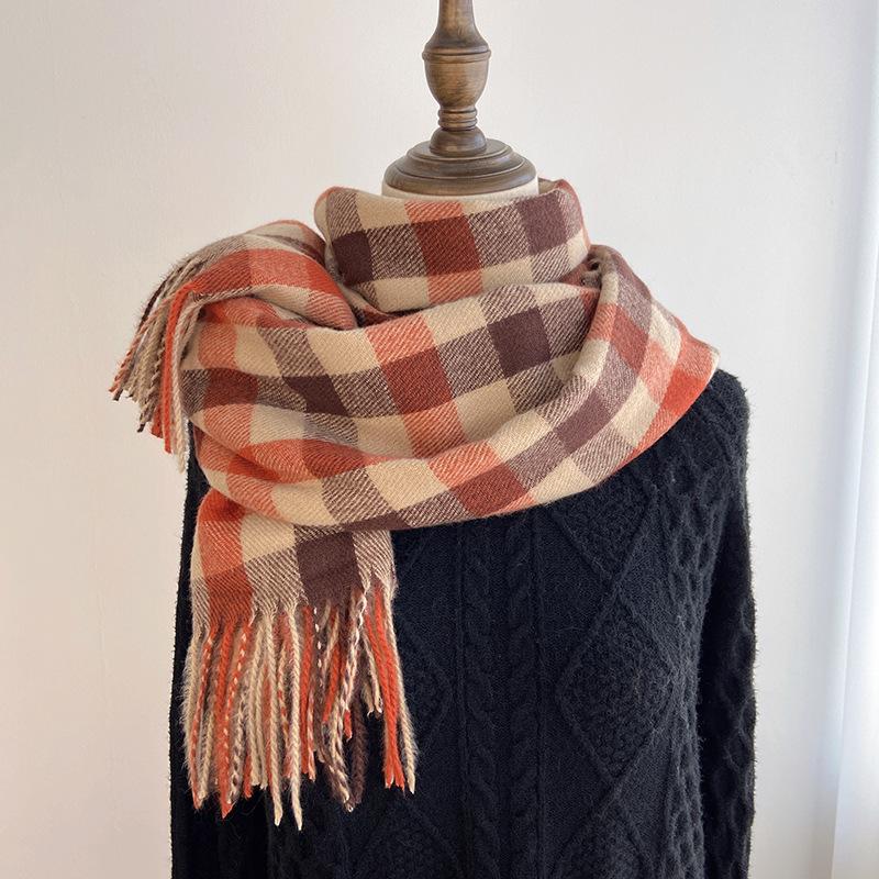 Luxury Brand Classic England Style Women Scarf Fashion Stripe Plaid Scarves Tassel Shawls Pashmina Lady Wrap Poncho Stoles