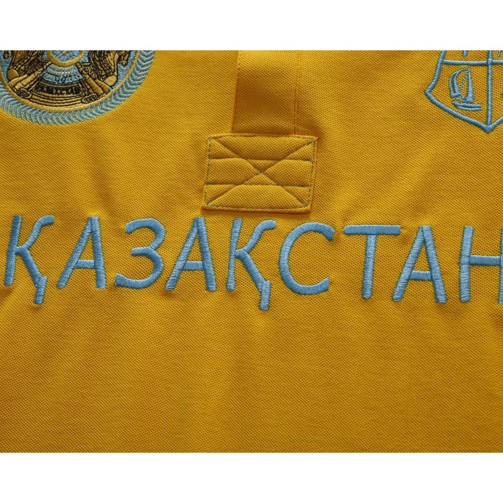 STORN Męska Koszulka Polo Kazachstan Długi Rękaw Casualowa Bawełna Wysokiej Jakości Haft Luksusowe Szycie Kontrastowy Kolor