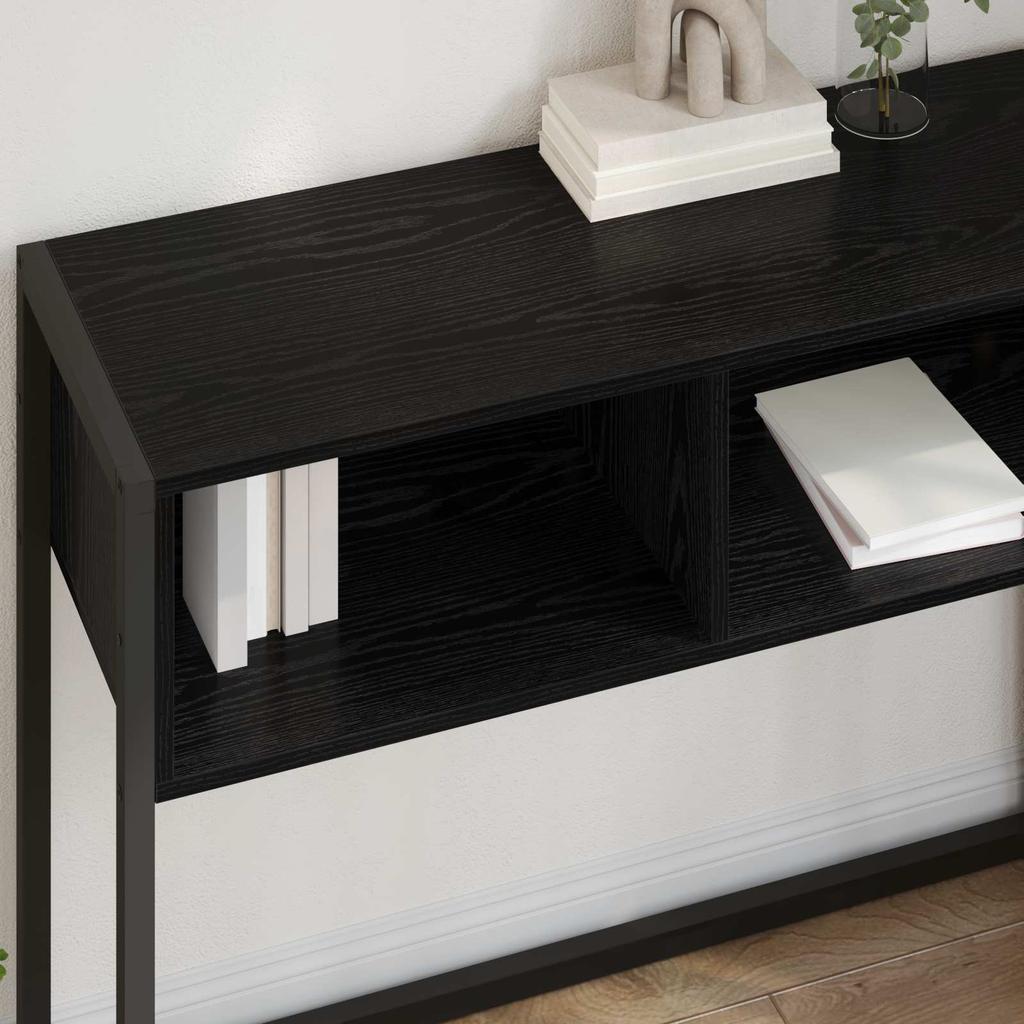 Side Table Black Oak Look 100 X 36 X 75 Cm