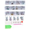 DIY Rabbit Rhinestone Keychain Handcraft Delicate Bunny Keychain Kit with Keychain Rings Long Chain for Students Girls