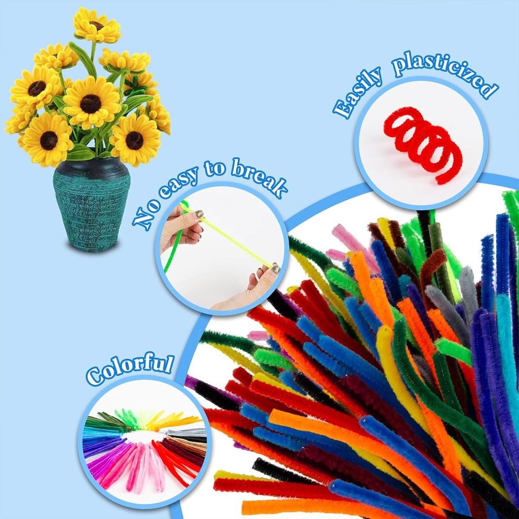 103/203PCS Pieces Pipe Cleaners Craft Supplies 11.8Inch Multi Random Color 30 Colors Craft Pipe Cleaners Bulk for DIY Art ZSY