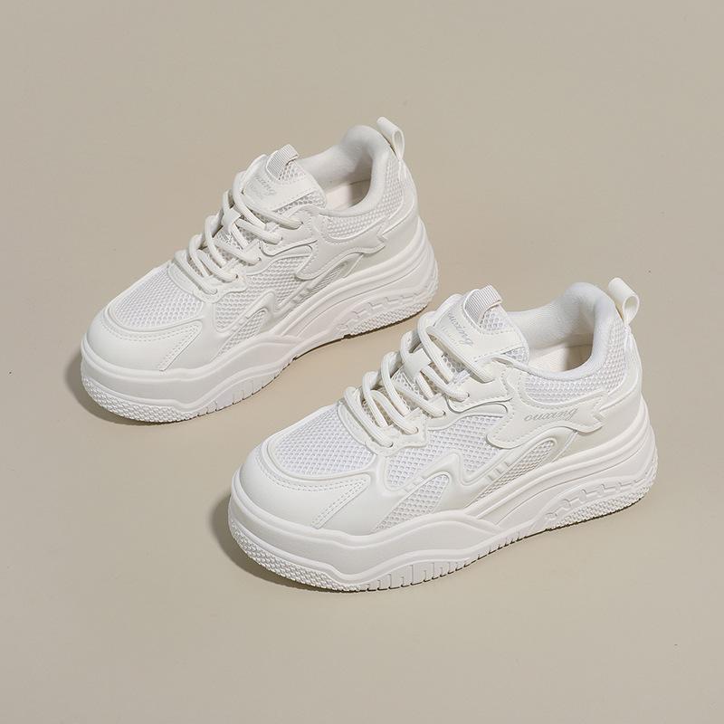 Inner height increase, spring little white shoes new female students thick-soled height increase sports board shoes casual