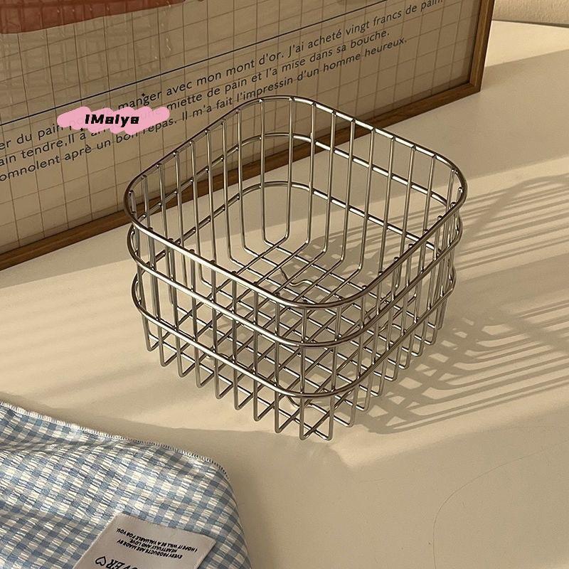 M-Metal Desktop Storage Basket Iron Art Coffee Organizer Kitchen Miscellaneous Items Organizer Makeup Storage Box
