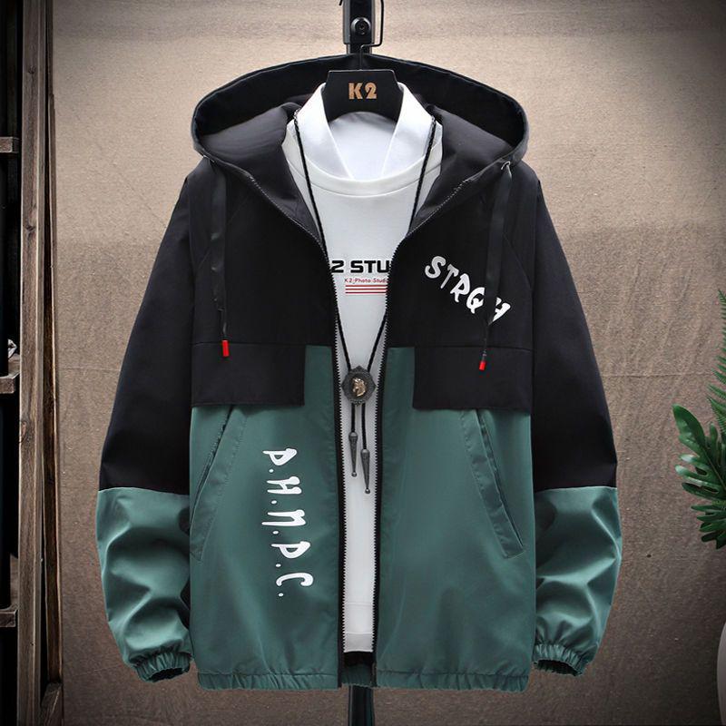 Pánská trendy pracovní bunda s kapucí v korejském stylu pro teenagery