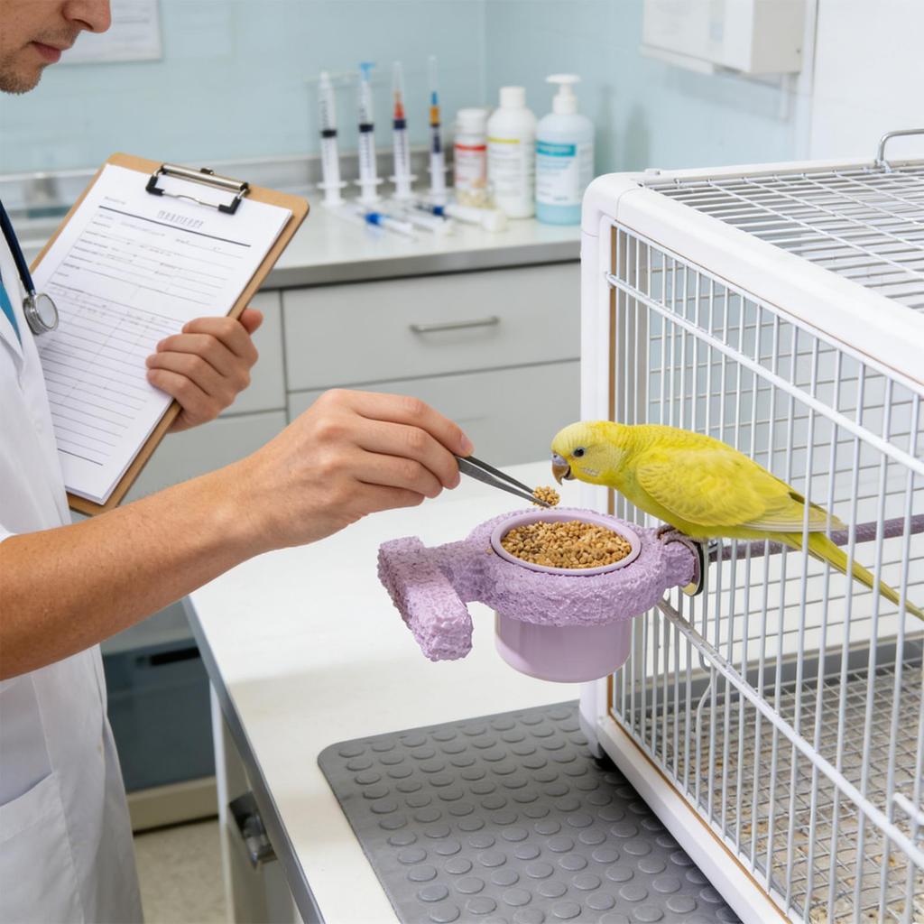 Bird Feeder For Cage Bird Dish Feeder For Cage With Perch Cockatiel Food Bowl For Conure Parakeet Cockatoo Canary Lovebird