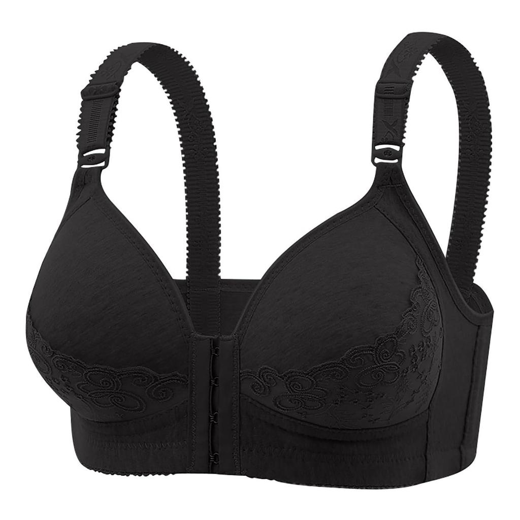 European Plus Size Wireless Front Closure Bra for Middle-Aged and Elderly – Comfortable Push-Up Design