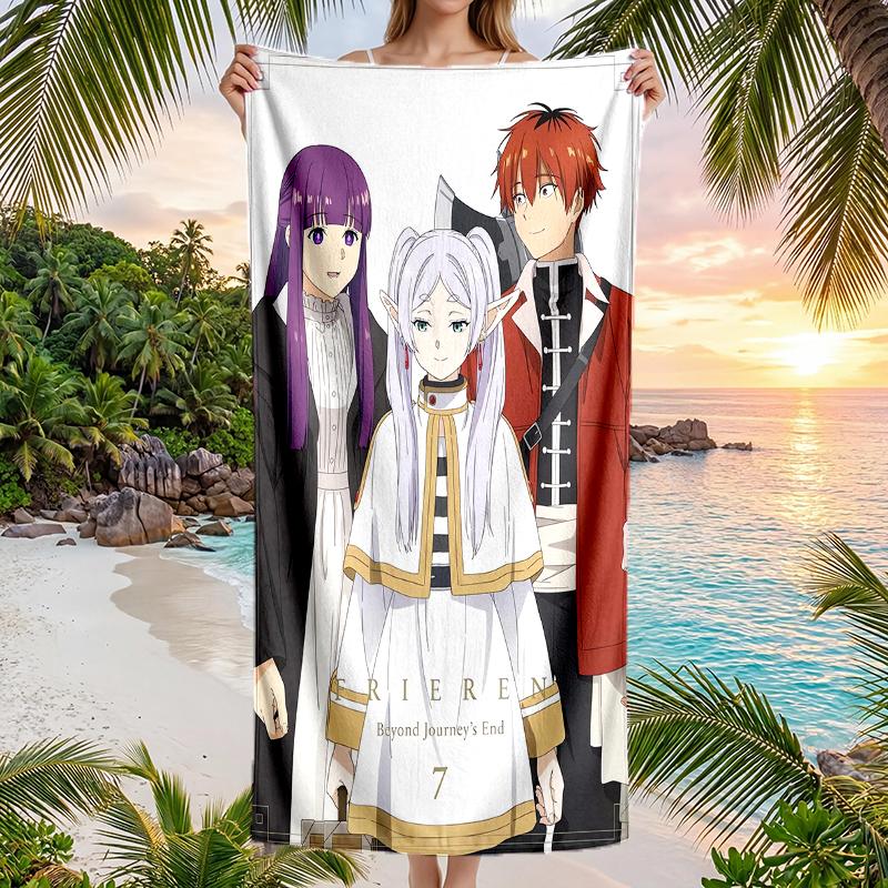 Frieren Fashion Beach Towel: Ideal for Summer Adventures Soft, absorbent and quick drying suitable for swimming and bathing