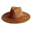 Khaki Suede Hat Wide Brim  New Fedora Hat Men Women Autumn Winter Felt Hats Classic Church Fedoras Chapeau Sombrer