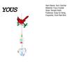 Weather Resistant Outdoor Decor Faux Crystal Red Bird Suncatcher with Chain, Window Hanging Ornament Colorful Bead for Home Prism Heart Pendant,