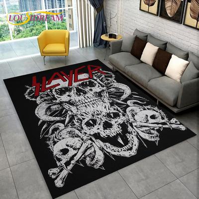 Slayer Heavy Metal Band Musik Områdetæppe, Tæppe til Hjemmet Stue Soveværelse Sofa Dørmåtte Dekoration, Børneleg Skridsikker Gulvmåtte