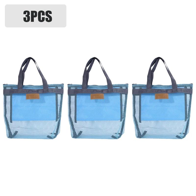 Leichte Netz-Strandtasche Reise-Organizer zum Schwimmen Toilettenartikel Outdoor-Aufbewahrung Handliche Tragetasche für den Urlaubsgebrauch