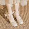 Thick-soled Waterproof Platform Petite Mary Jane Shoes for Ladies Bridesmaids High Heels