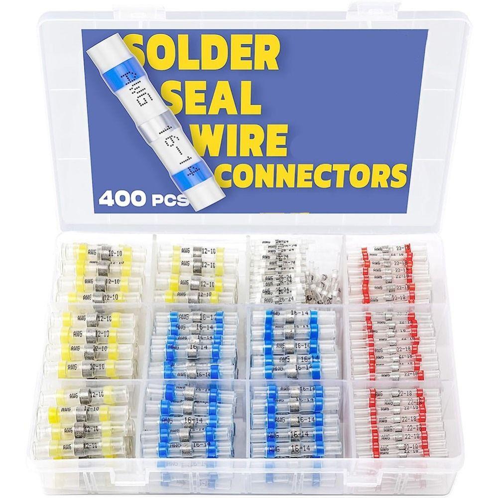 

400Pcs Insulated Solder Seal Wire Connectors 26-10 AWG Solder Sleeve Automotive