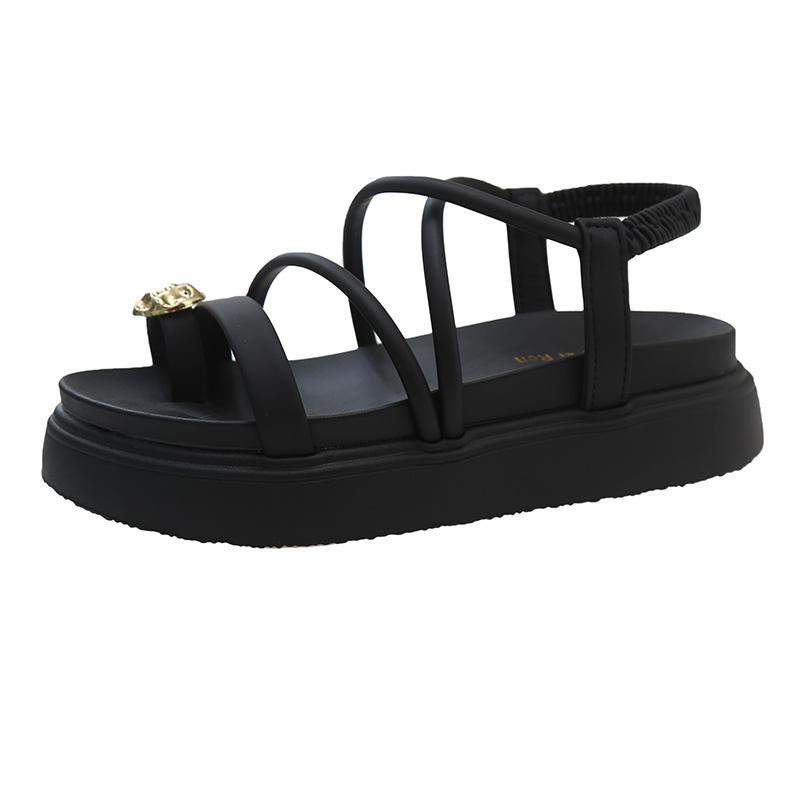 French platform sandals women's summer new summer muffin Roman small sandals women's summer with skirt