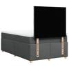 Box Spring Bed with Mattress Dark Gray 120 X 190 Cm Fabric