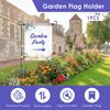 Garden Flag Holder Rust Resistant Wrought Iron Yard Flag Stand with Windproof Clips 34 Inch Metal Flag Poles for Outdoor Decor