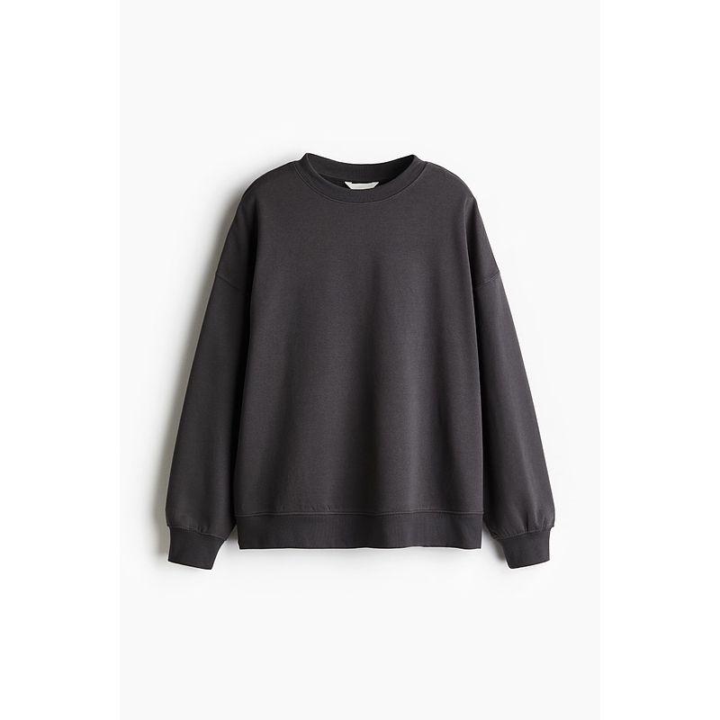

HM Women s Clothing Sweatshirt Autumn Underwear Crew Neck Soft Inner Large Profile Pullover 1243667 Dark gray 160/88(S)