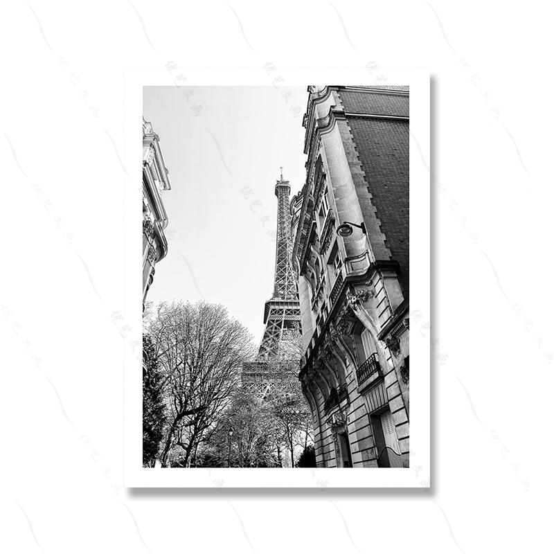 Vintage Eiffel Tower Canvas Painting Room Home Decor Nordic Balck And White Fashion Art European Street Scene Retro Poster Print