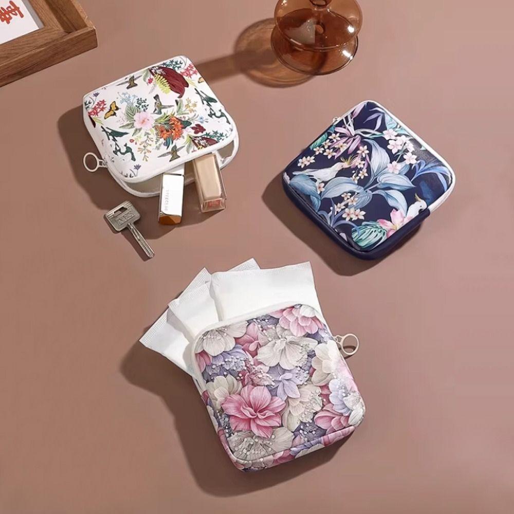 Large Capacity Sanitary Pads Bag Multipurpose Coin Purse Portable Cosmetic Bag  for Women Girls