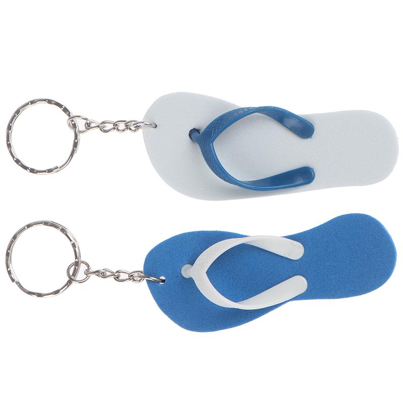 2Pcs Boat Floating Keychain Buoyant Foam Flip Flops Shaped Key Floats Key Ring
