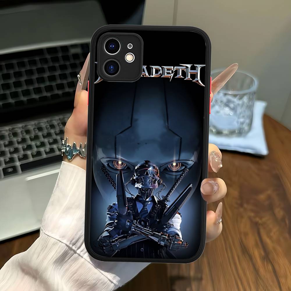 

1pc Band M-MegadethS Rock Metal Matte Transparent Phone Cover For IPhone Case 16 15 14 13 12 11 Pro Max X XS Max Plus iphone 15pro max