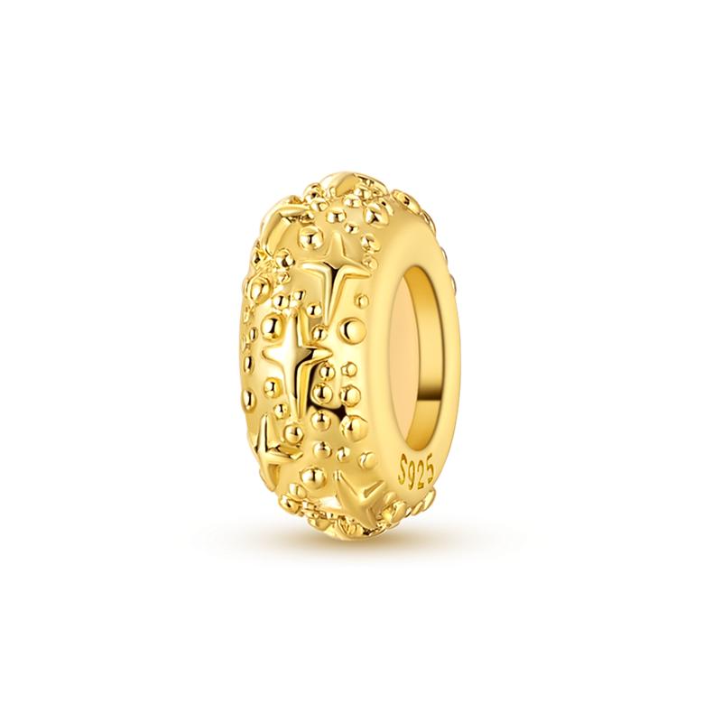 Golden Angel Virgin Mary Charms Bead 925 Silver Inlaid Zircon Puppy Pendants Fit Bracelet DIY Jewelry Gift