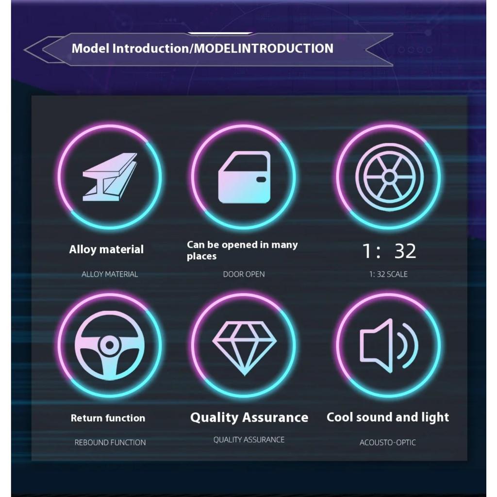 1/32 Nissan GTR R34 Skyline Supercar Alloy Metal Diecast Car Model Sound & Light Holiday Boyfriend Gift Collect Hobby Ornaments