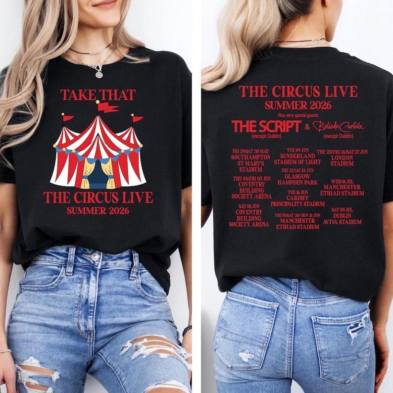 Take That Circus Live Summer 2026 Tour T-shirt, Concert Tee M