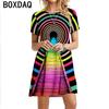 Abiti Stampa Digitale Musicale 3D Donna Estate Manica Corta Scollo a O Casual Larga