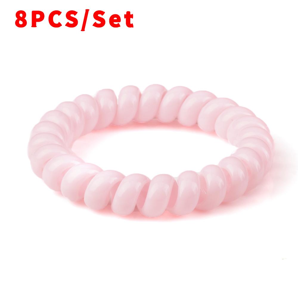 8PCS/Set Fashion Girls Telephone Wire Elastic Hair Bands Hair Ties for Women Ponytail Holder Hair Rope Accessories Gum