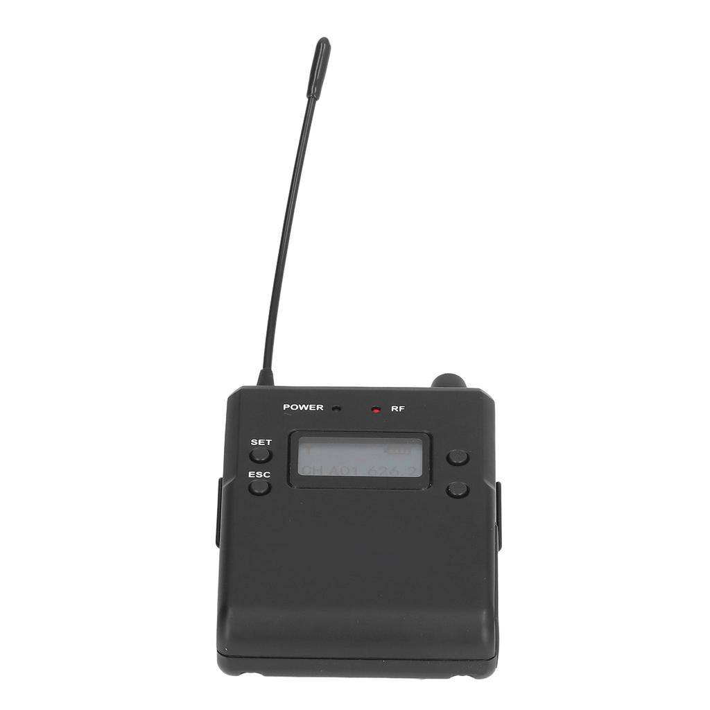 Wireless Ear Monitor 626 to 662MHz Stereo Bodypack Monitoring Receiver System for Band Stage Studio