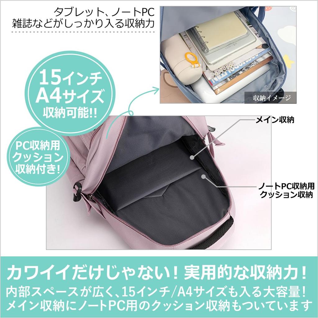 D-SACK Casual Nylon Backpack, Lightweight, A4 Size (14 Inch), Large Capacity, for Commuting and School (Pink)