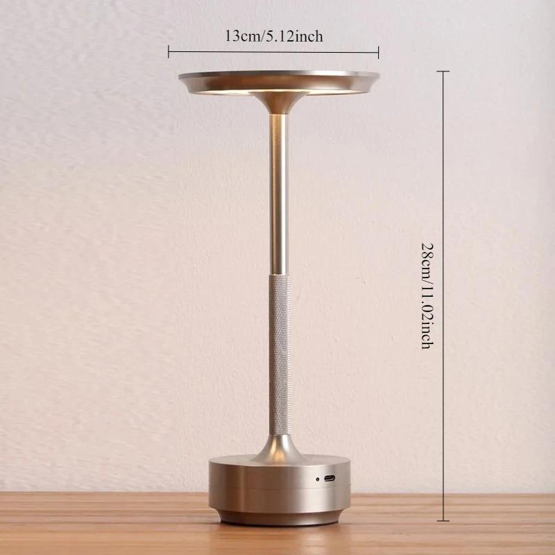 Rechargeable LED Desk Lamp Touch Dimming USB Portable Coffee Waterproof Bar Vintage Room Decoration Atmosphere Night Light