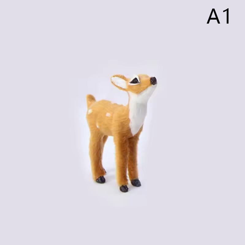 Simulation Sika Deer Animal Model Festival Creative Plastic Ornaments Artificial Plush Toys For Garden Party Decorations