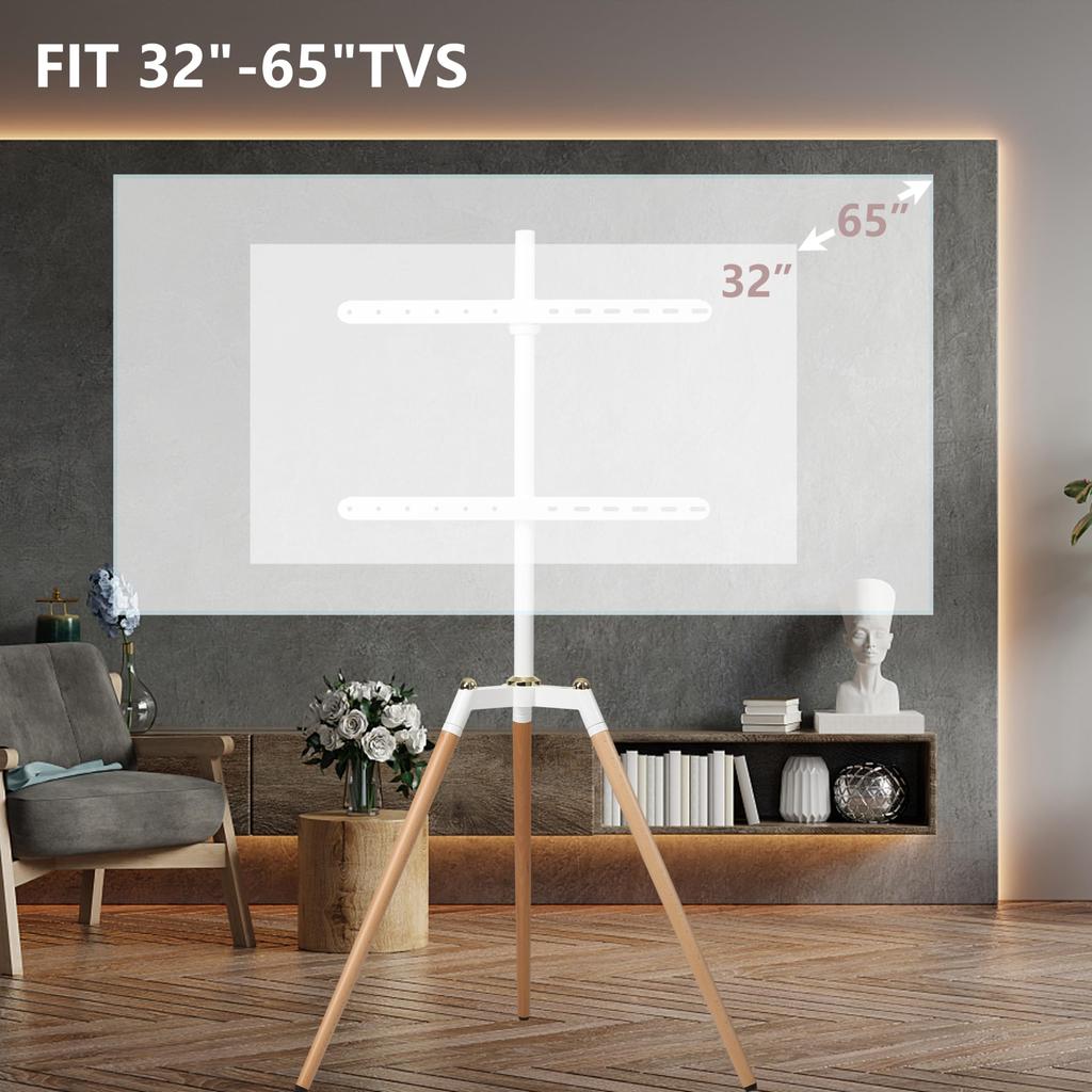 Fydeamer Easel TV Stand Tripod TV Stand Compatible with Inches Corner Free Standing VESA Standard Continuously Adjustable Height TV Mount Load