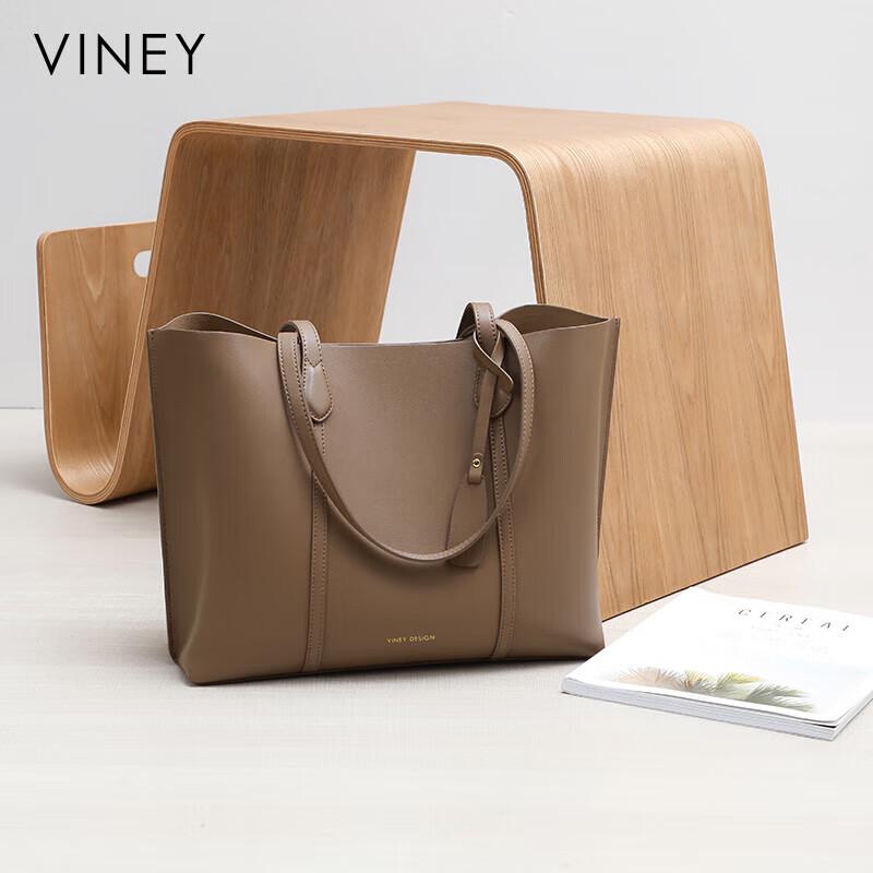 Viney Damen Leder-Tote-Bag mit großem Fassungsvermögen