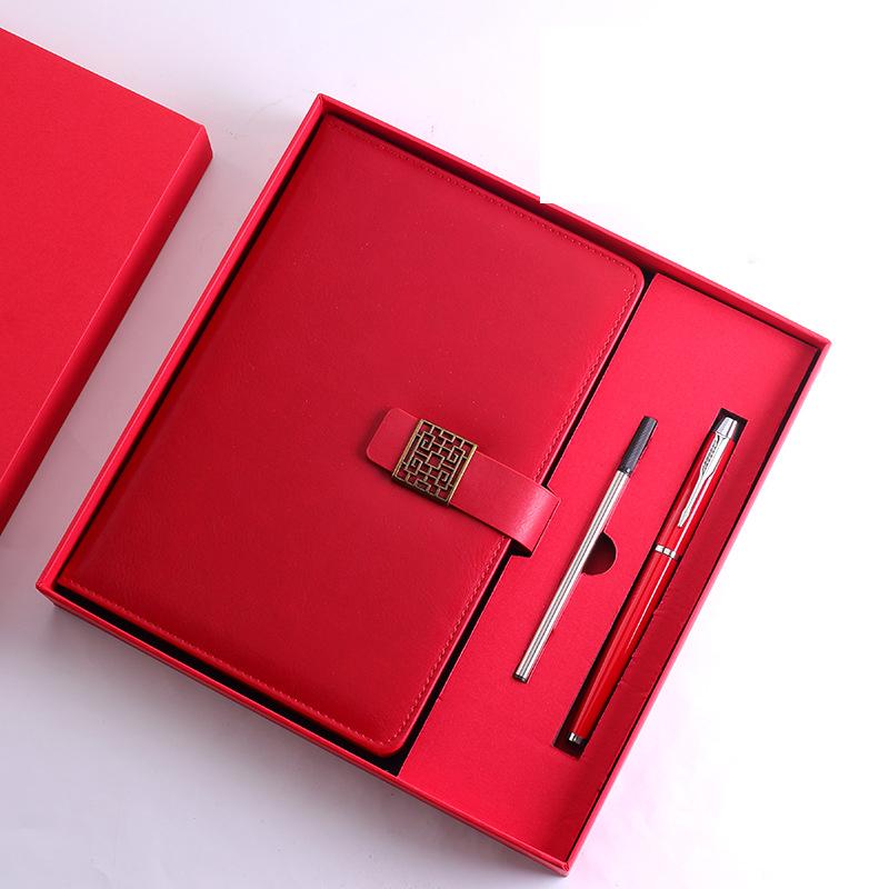 (Gratis gravering av logotyp) A5 kontorsanteckningsbok med presentförpackning, studentdagbok, handbok med spänne, mötesprotokollbok, ämnesanteckningsbok