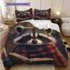 Magic Raccoon Pattern Bedding Quilt Set Quilt Cover Pillowcase Home Decoration Birthday Gift (1 * duvet cover + 2 * pillowcase, without core)