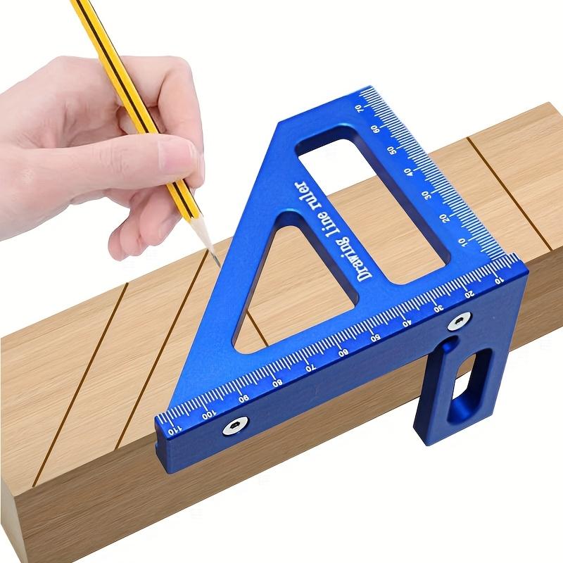 3D Multi-Angle Metric/Inch Measuring Ruler 45/90 Degree Aluminum Alloy Square Protractor High Precision Layout Measuring Tools