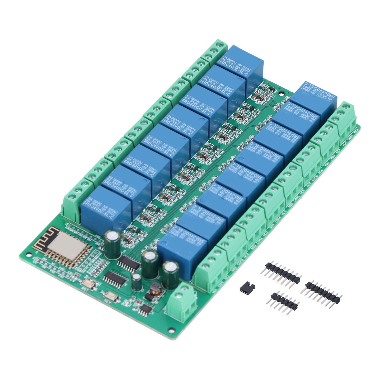

Relay Module 16 Channel WiFi Remote Control Development Board DC 24V for ESP8266