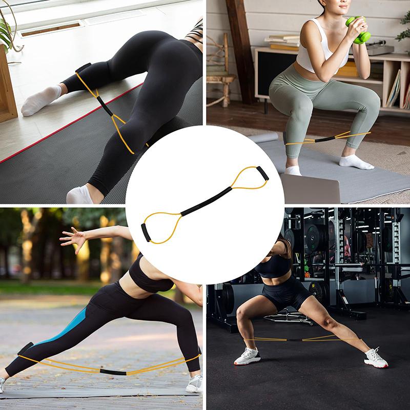 8-Shaped Tension Rope Rubber Resistance Band Exercise Elastic Band With Handles Boxing Tension Belt For Leg Thigh Home