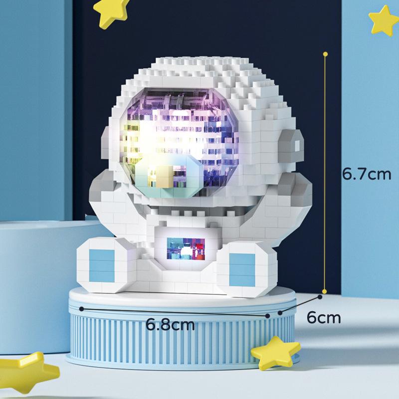 Baby Astronaut Micro Building Blocks Cute Pacifier Spaceman DIY Assembly Model Mini Brick Figure Toys For Kids Gift