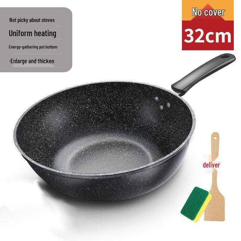 Maifan Stone Non-Stick Lightweight Wok Frying Pan for Household Universal Stovetop.
