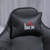 Chaise de Gaming, Fonction Massage, Dossier Inclinable, Repose-pieds, jusqu'à 120 kg, Cadre en Acier, Similicuir, Noir
