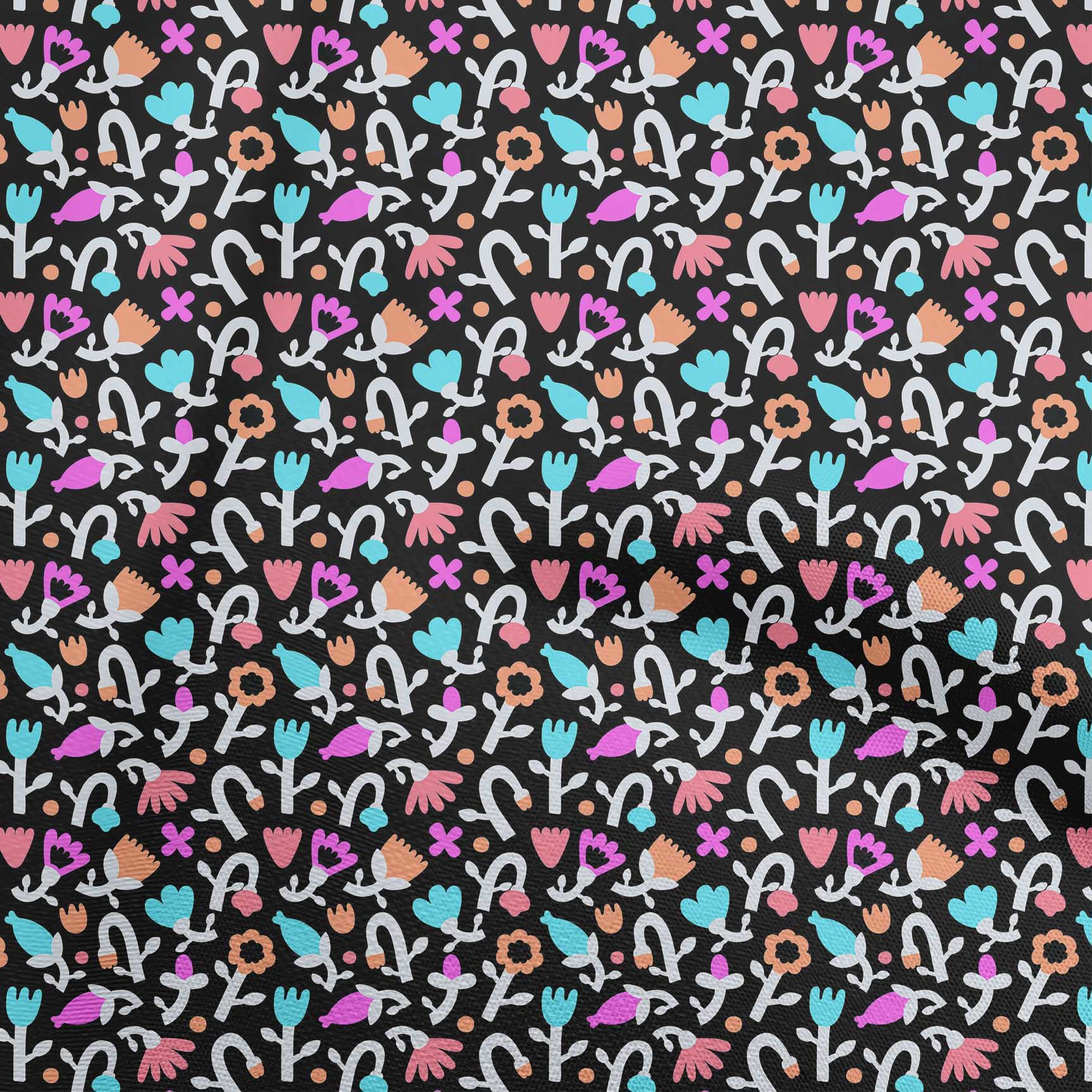 

oneOone Cotton Flex Dark Green Fabric Kids Floral Diy Clothing Quilting Fabric Print Fabric By Yard 40 Inch 42 Inch Wide - Viscose Chiffon чорний