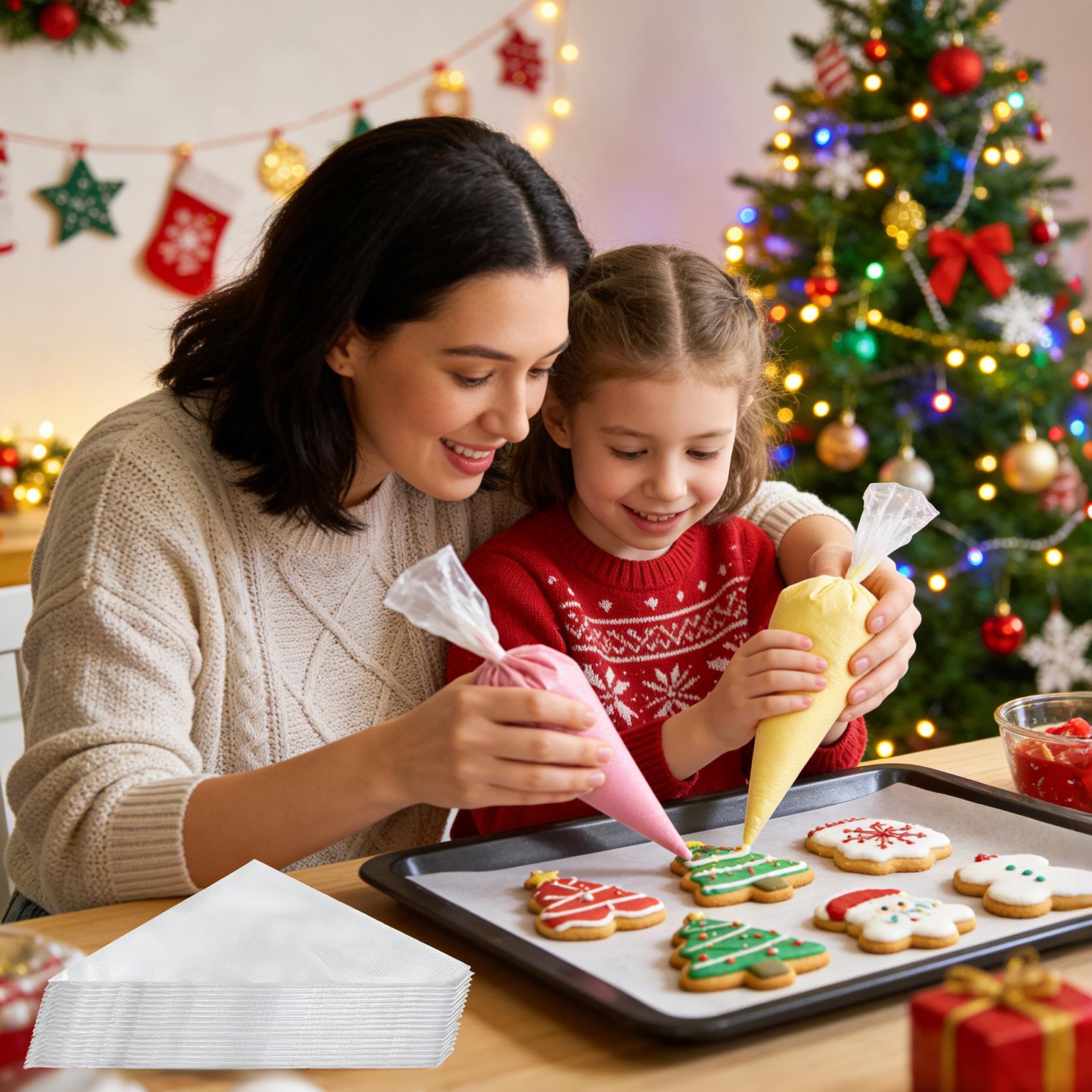 100Pcs Disposable Christmas Pastry Bags, Ideal for Holiday Baking & Dessert Decorating United States