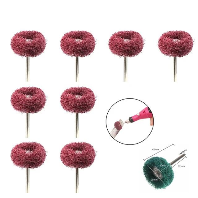 

5-200pcs Mini Drill Bit Nylon Abrasive Brush Wire Buffing Polishing Wheel Dremel Rotary Hand Tool Accessories Set Rust Remover 5PCS червоний